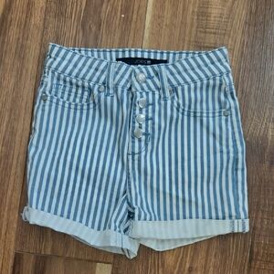 Joe's Jeans White and Blue Striped Women's Jean Shorts